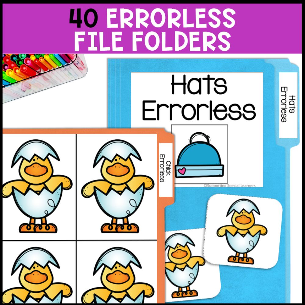 seasonal errorless learning bundle 40 errorless file folders