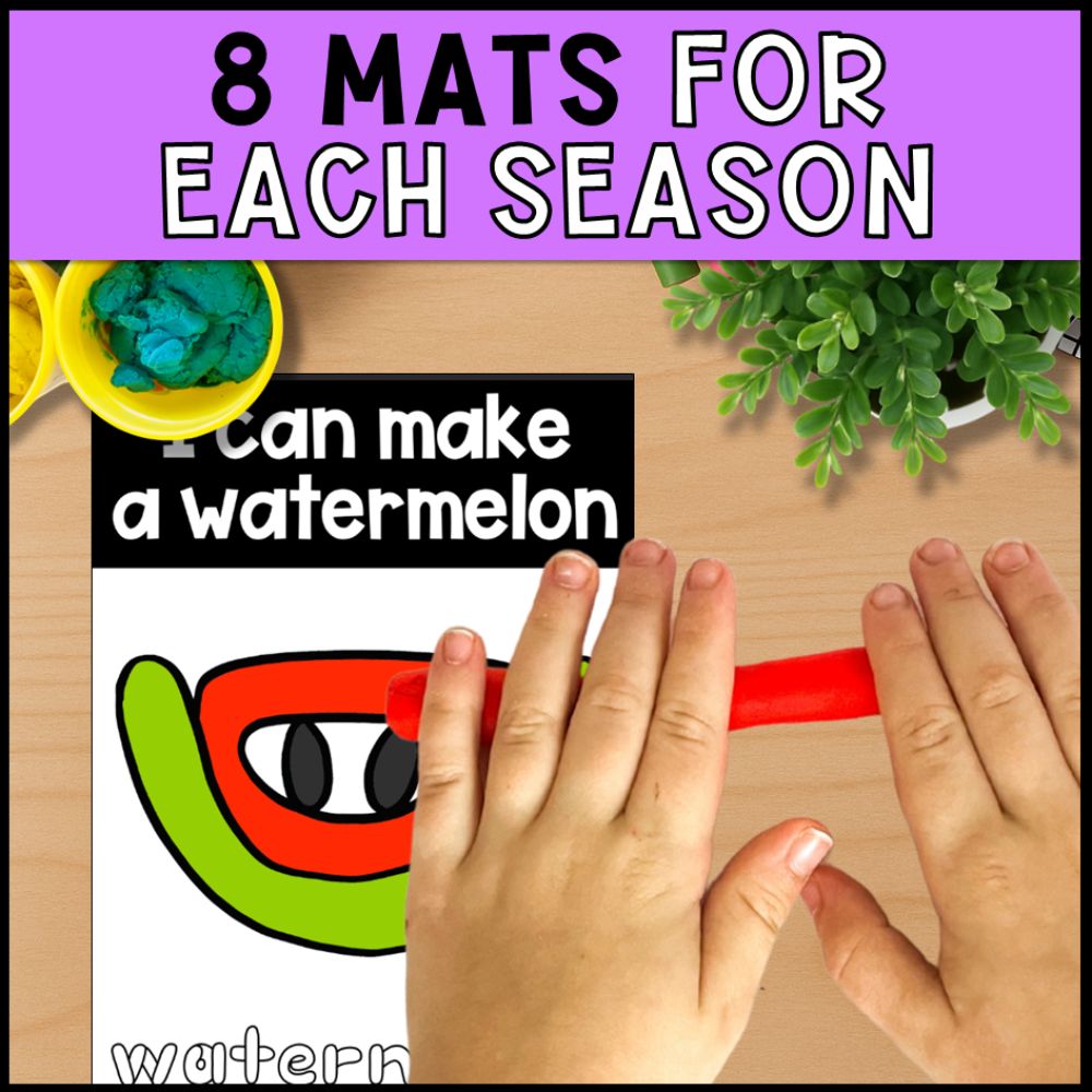 Seasonal Playdough Mats: 32 Playdough Mats Fine Motor Skills