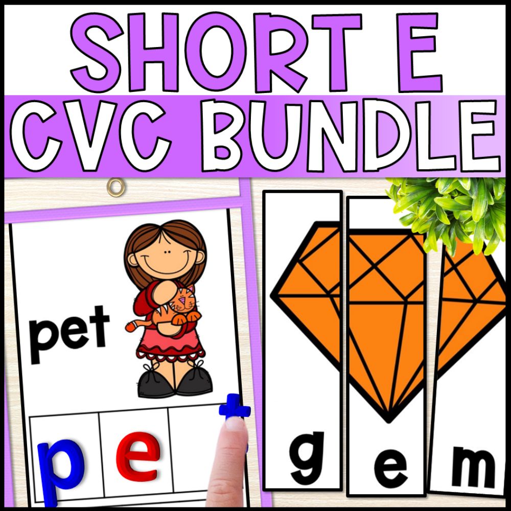Short E CVC Words: CVC Worksheets, Books & More