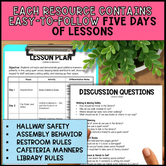 Social Skills Curriculum - Hallway & School-Wide Behavior Bundle