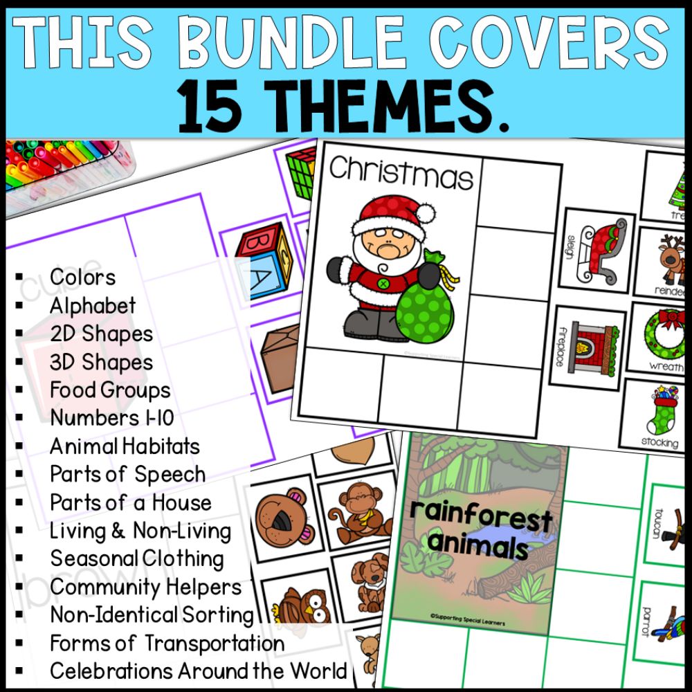 sorting activities bundle 15 themes