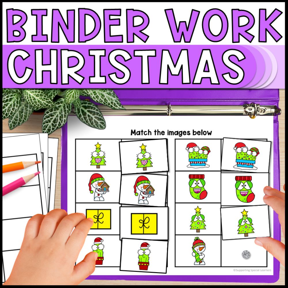 special education morning work binders - christmas theme cover