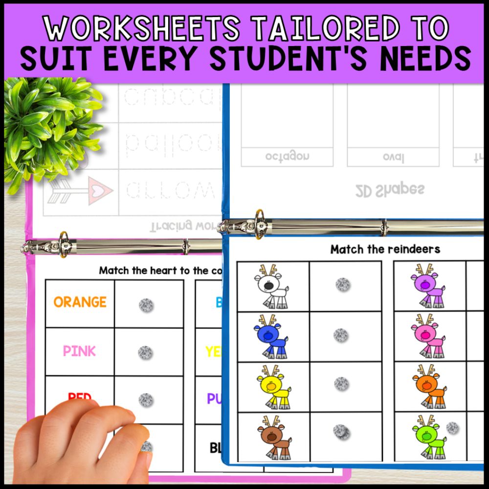 special education morning work binders - christmas theme worksheets for every students needs