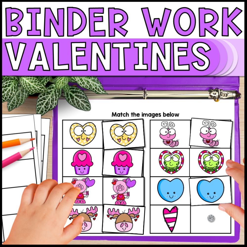 special education morning work binders - valentines day cover