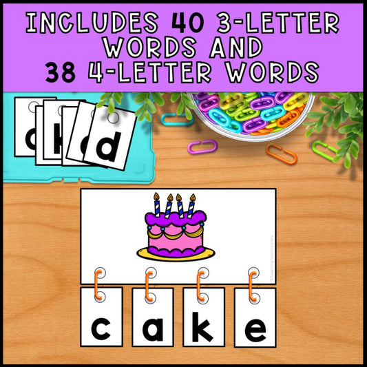 Spelling Linking Chains: Fine Motor Activity - Literacy Center