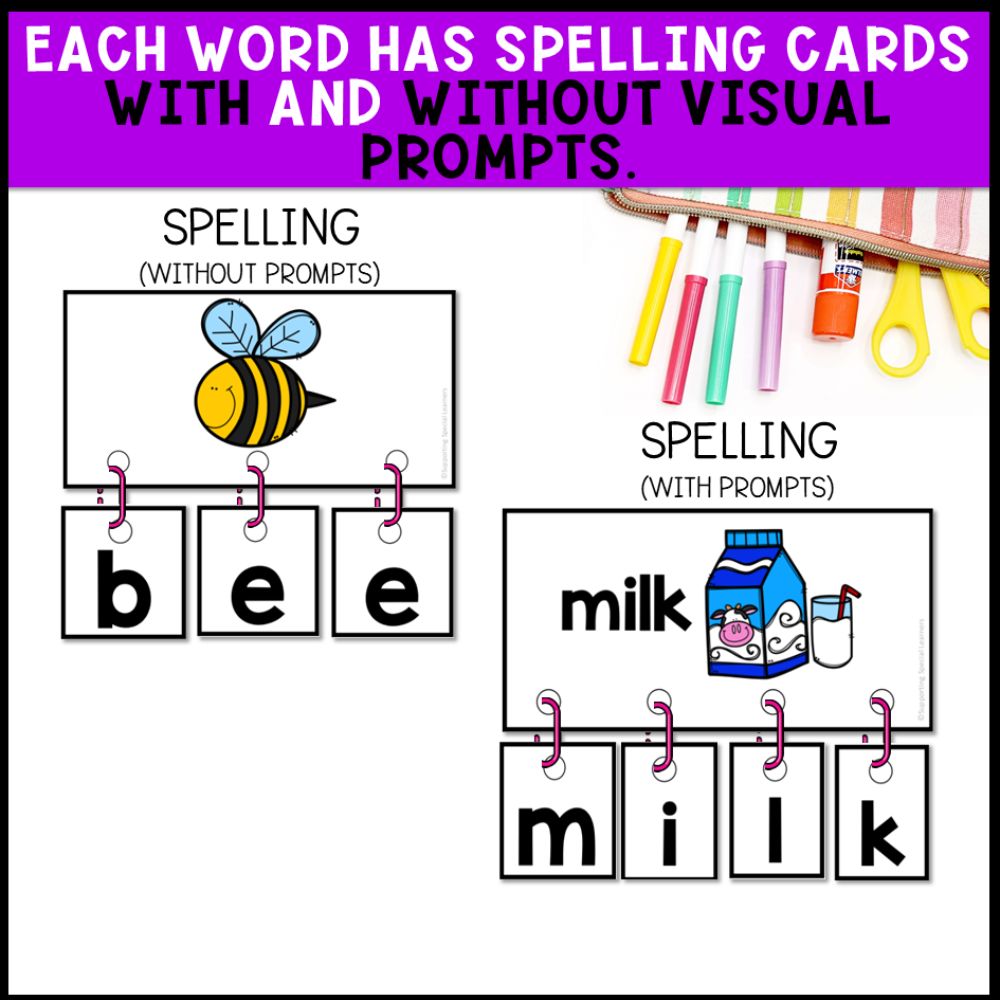 spelling linking chains with and without visual prompts