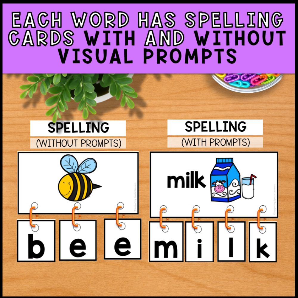 Spelling Linking Chains: Fine Motor Activity - Literacy Center