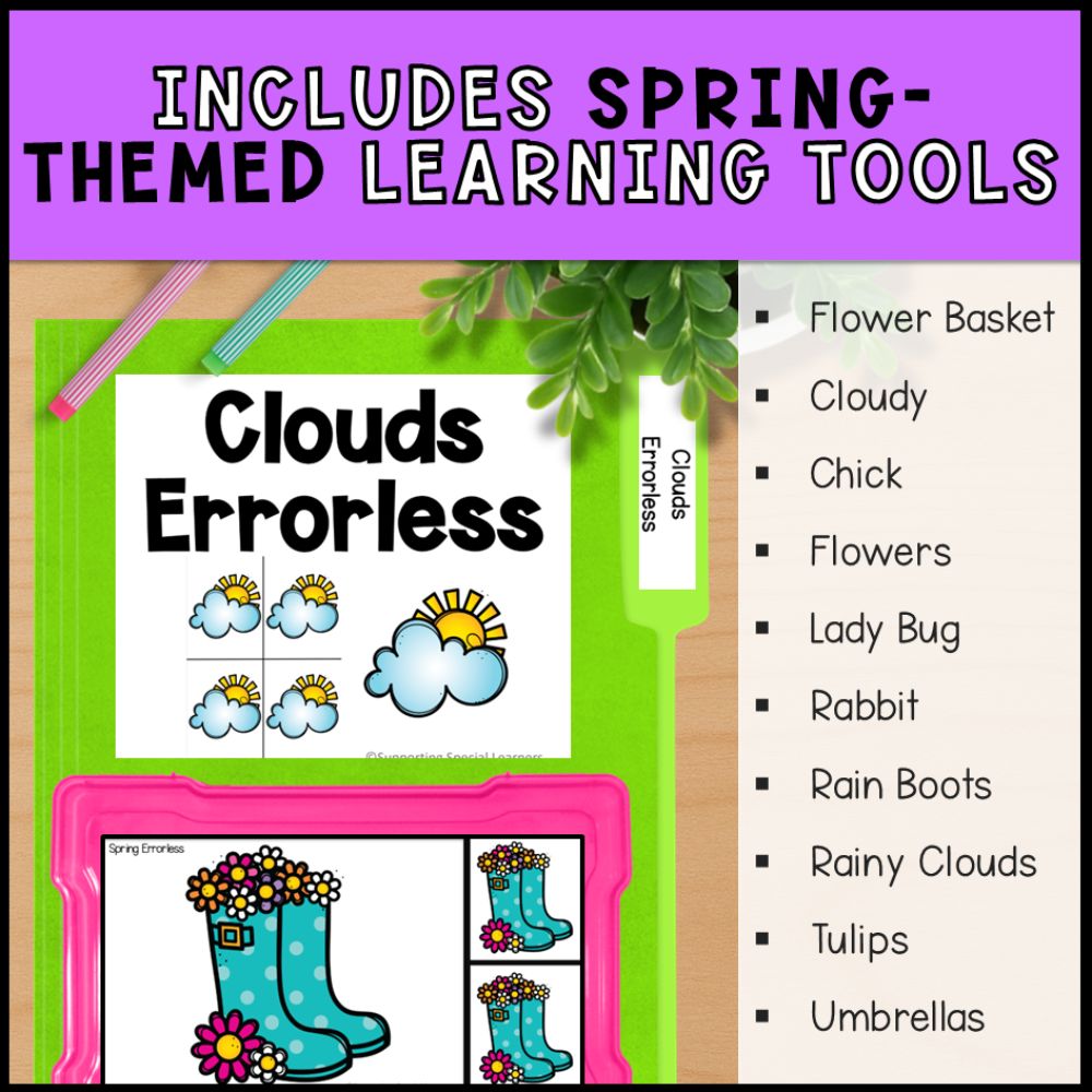 Spring Errorless Learning - Errorless File Folders & Task Boxes