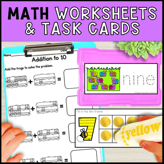 Spring Math and Literacy Centers - Kindergarten & Special Education