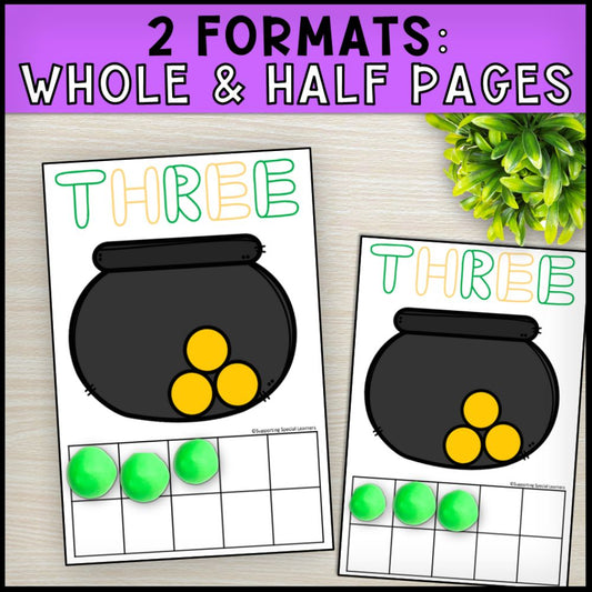 St. Patrick's Day Playdough Mats: Counting Using Ten Frame