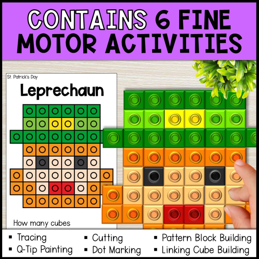 St Patrick's Day Centers Bundle - Fine Motor Activities & Worksheets