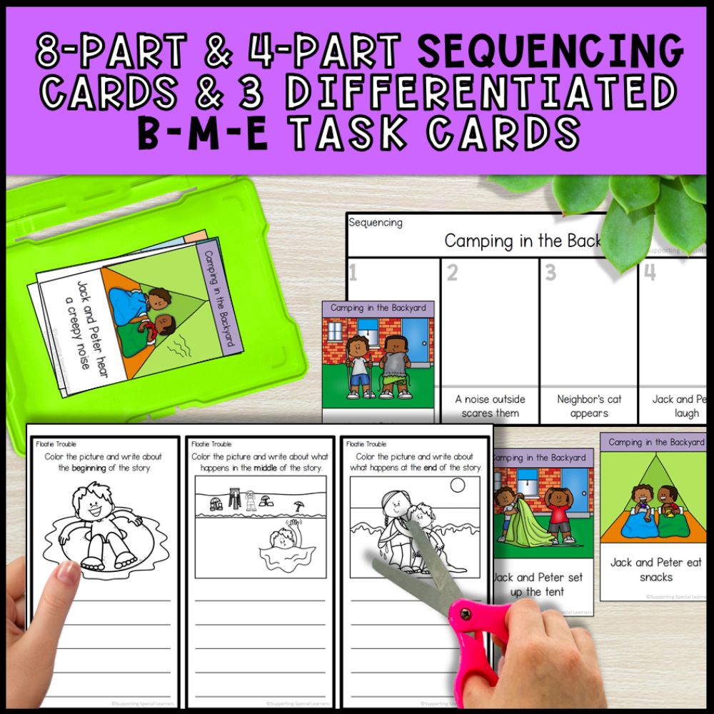 Summer Adapted Books with Comprehension Activities - Special Education