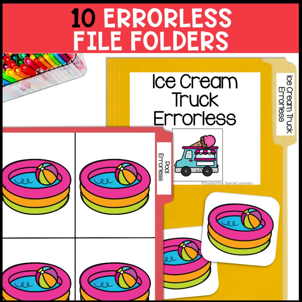 summer errorless learning 10 errorless file folders