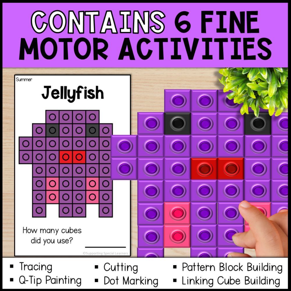 Summer Themed Centers Bundle - Fine Motor Activities & Worksheets
