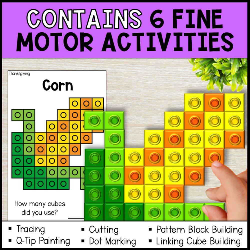 Thanksgiving Centers Bundle - Fine Motor Activities & Worksheets