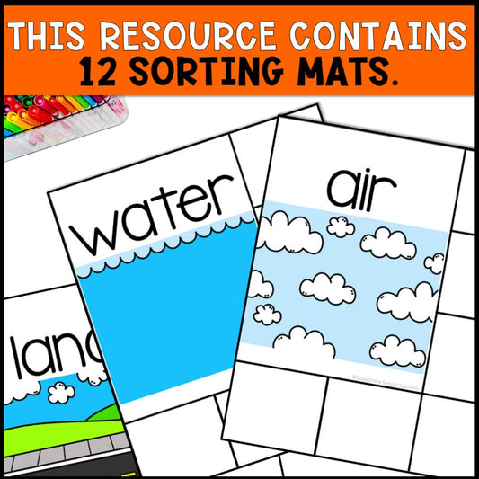 transportation sorting activities 12 sorting mats