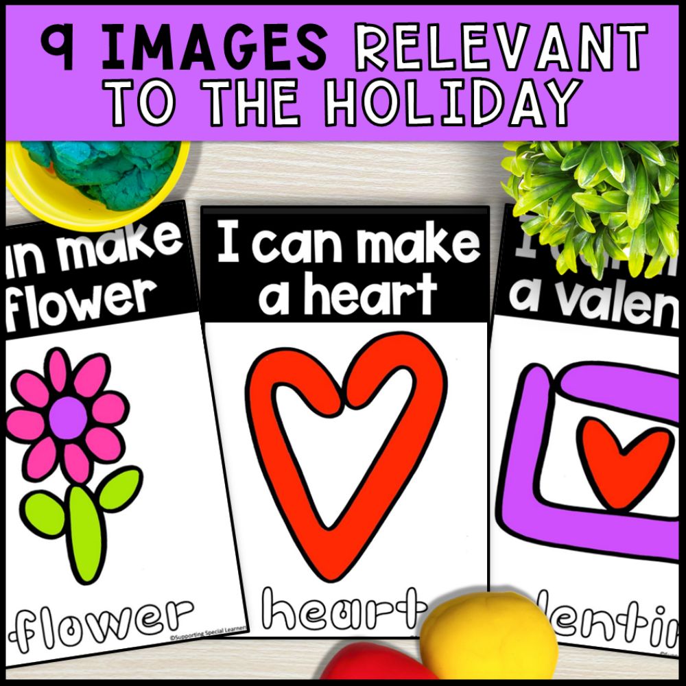 Valentine's Day Playdough Mats: Counting using Ten Frame - Math Center