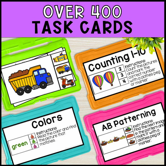 Vehicle Theme Math and Literacy Centers: Special Education & Kindergarten