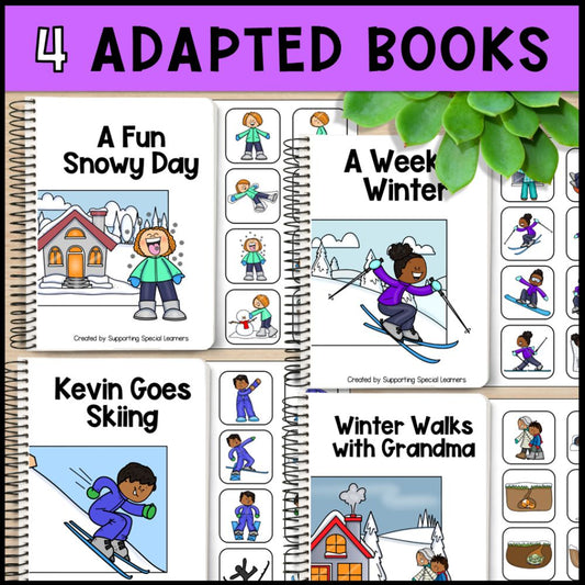 Winter Adapted Books with Comprehension Activities - Special Education