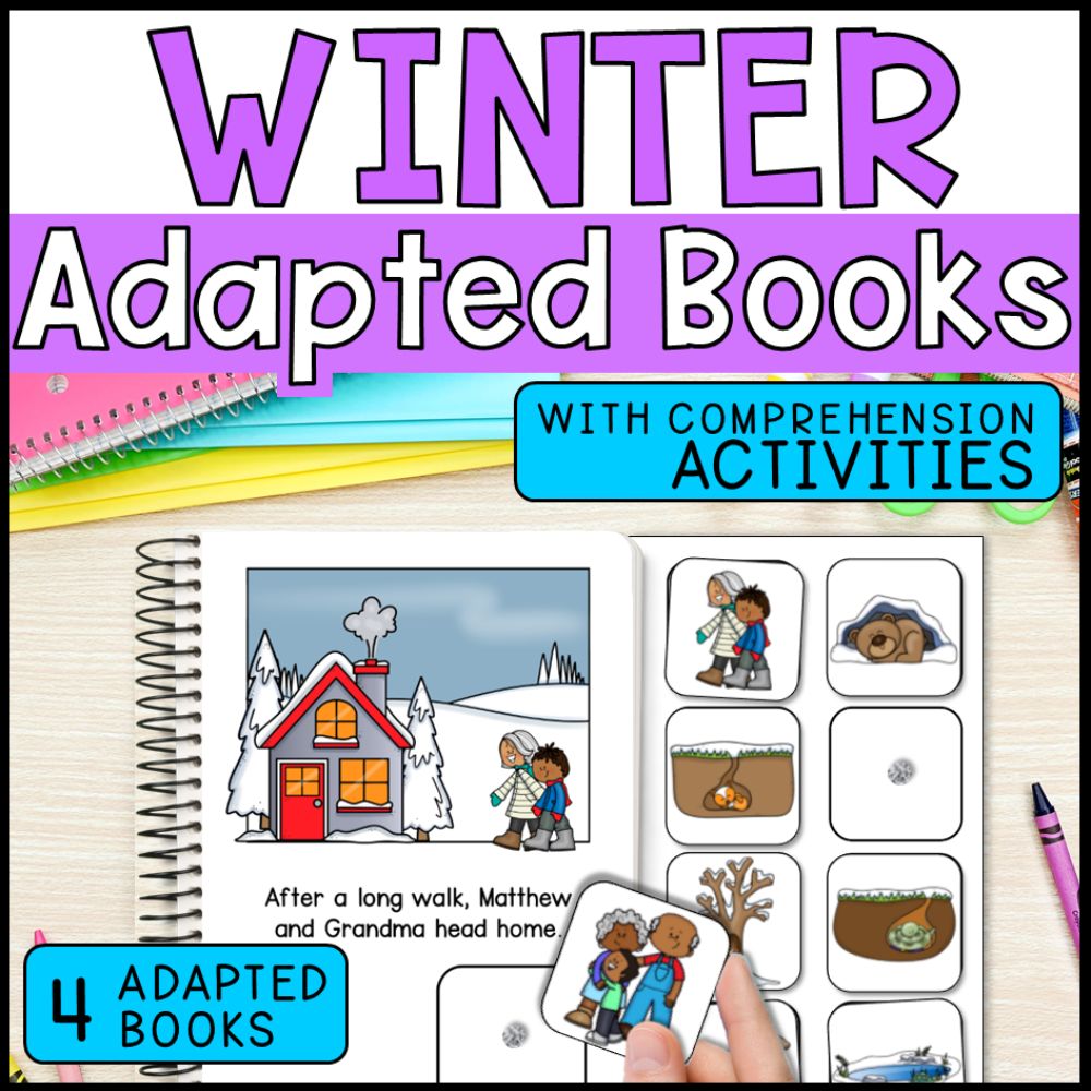 Winter Adapted Books with Comprehension Activities - Special Education