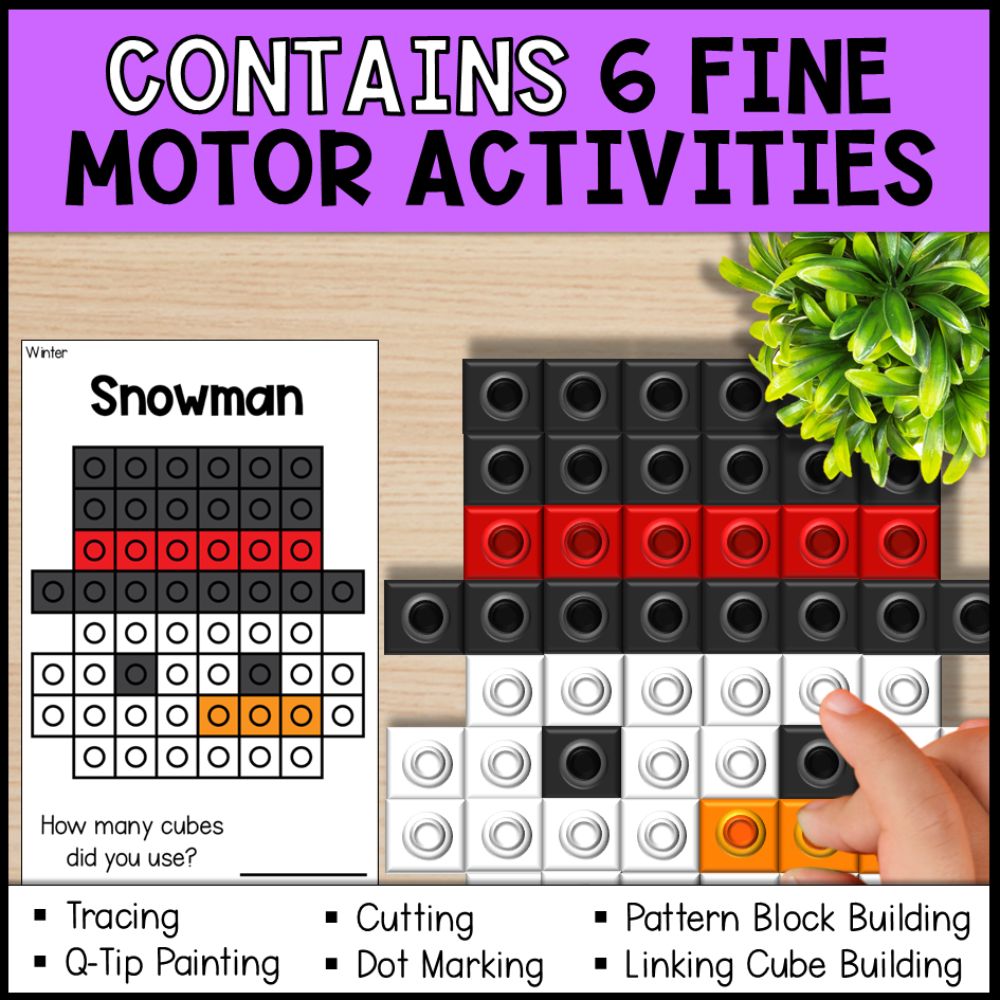 Winter Themed Centers Bundle - Fine Motor Activities & Worksheets