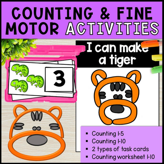 Zoo Themed Bundle - Reading, Writing, Counting & Fine Motor Activities