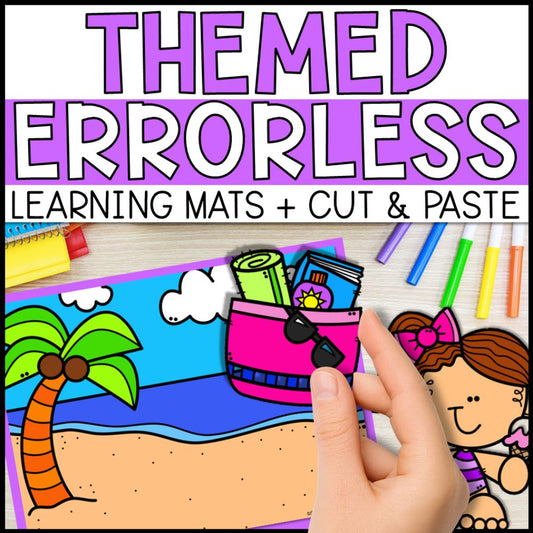 18 Themes Errorless Learning Mats & Cut and Paste - Special Education