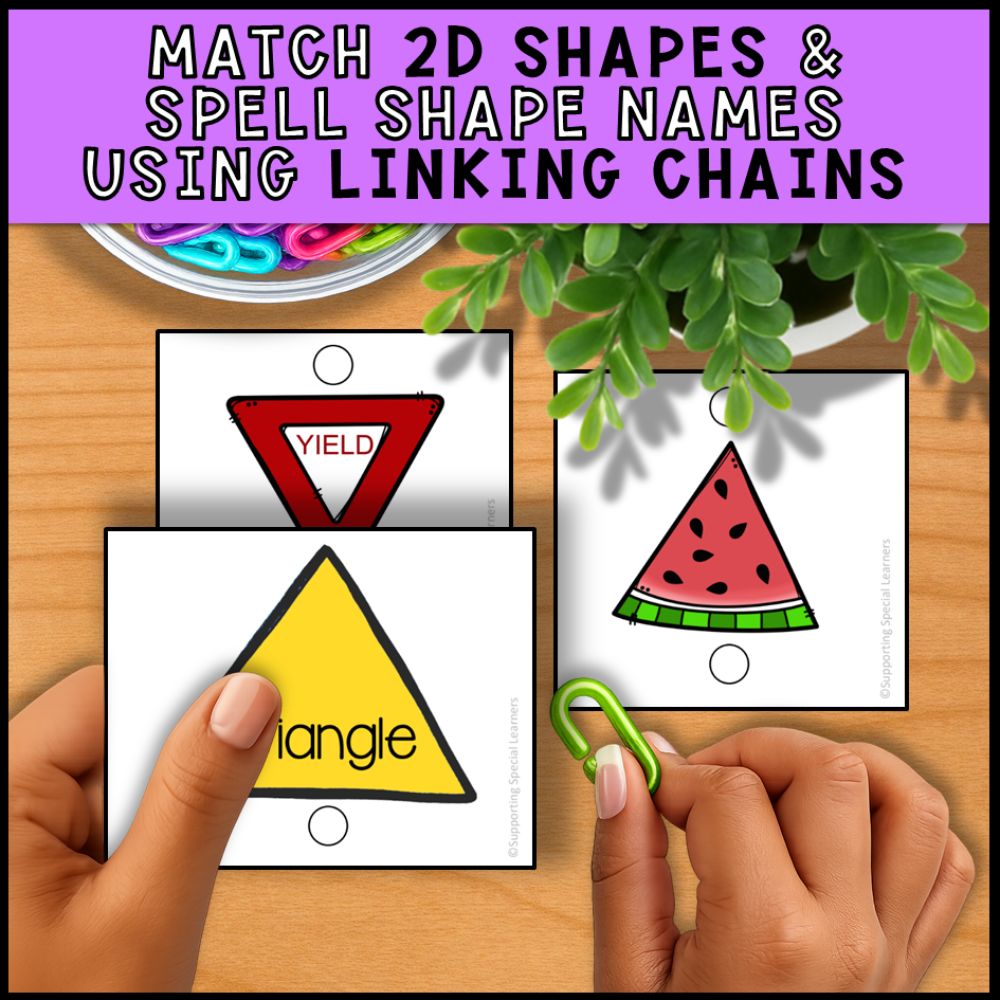 2D Shapes Linking Chains: Fine Motor Activity - Math Centers
