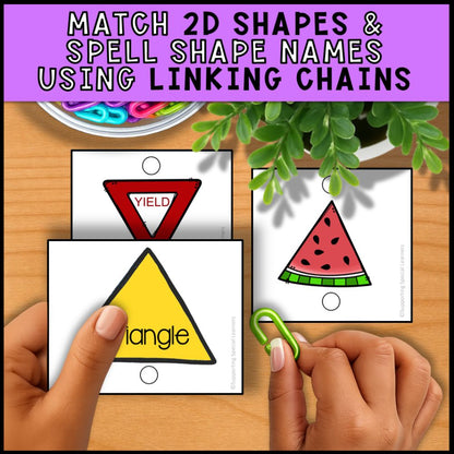 2D Shapes Linking Chains: Fine Motor Activity - Math Centers