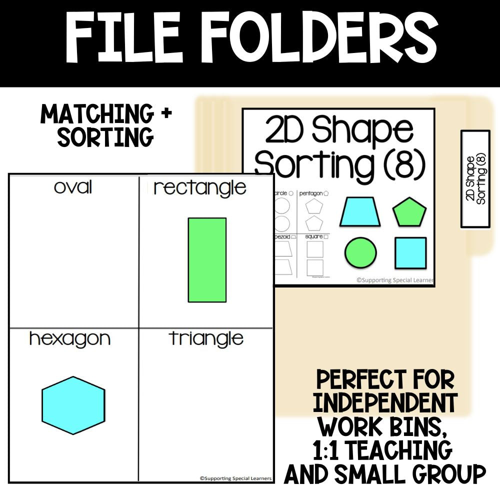 2d shapes worksheets and task cards file folders