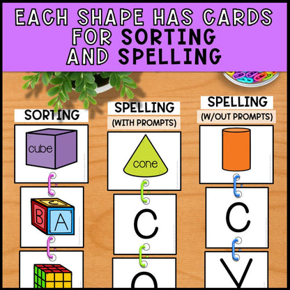 3D Shapes Linking Chains: Fine Motor Activity - Math Centers