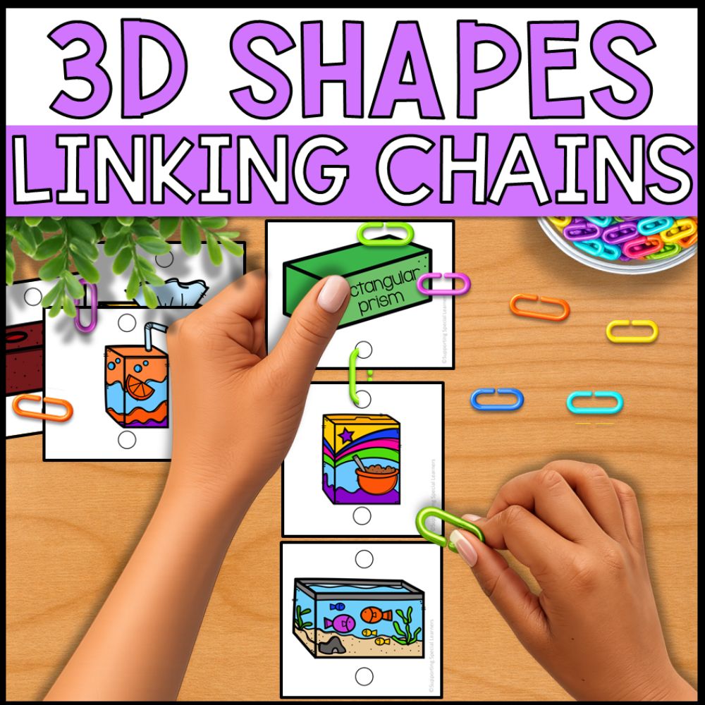 Chain Links Math 3D Shapes Linking Chains: Fine Motor Activity - Math Centers