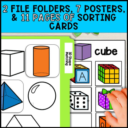 3D Shapes Math Activities: Worksheet & Task Cards - Special Education