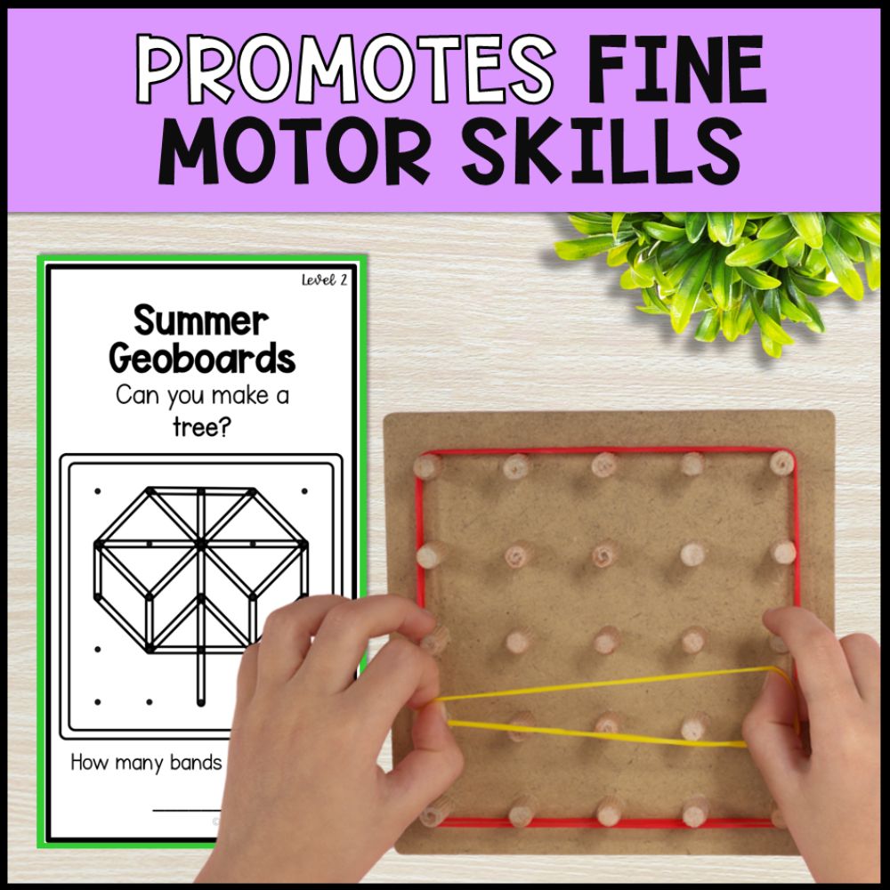 4 seasons theme geoboard task cards - fine motor activities