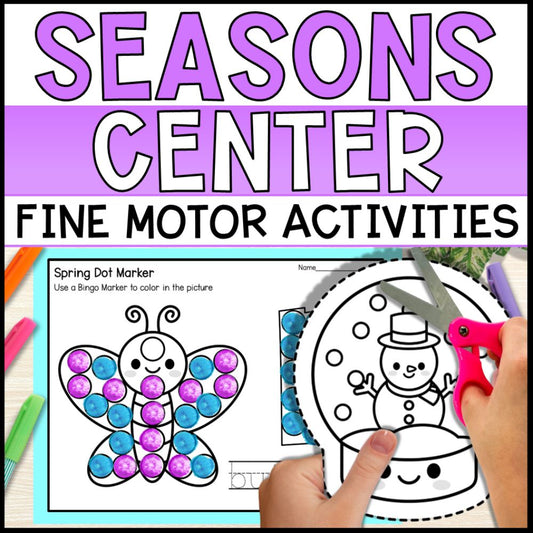 4 Seasons Centers Bundle - Fine Motor Activities & Worksheets