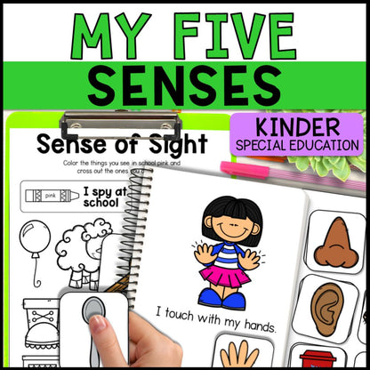 5 Senses Science Unit: Worksheets, Task Cards, Books & More