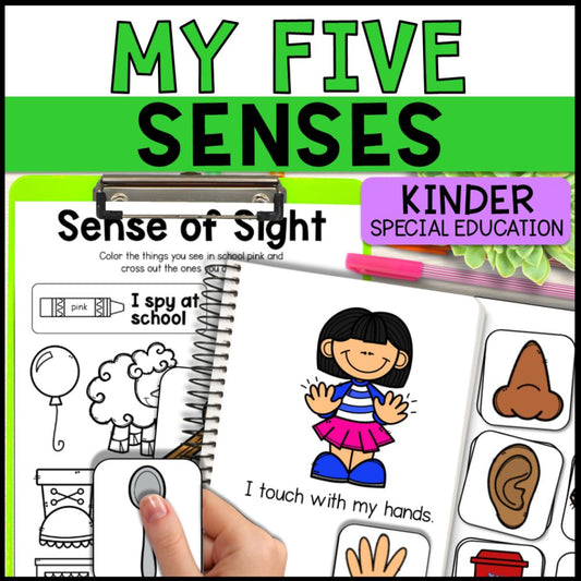 5 Senses Science Unit: Worksheets, Task Cards, Books & More