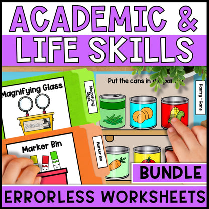 Academic & Life Skills Errorless Worksheets Bundle