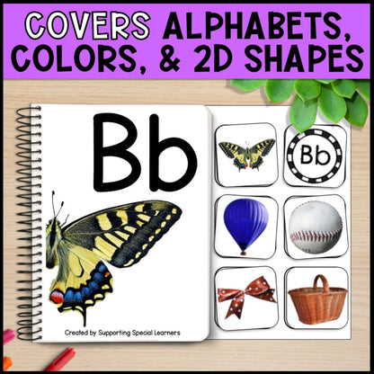 adapted books special education bundle with real photos covers alphabets colors and 2d shapes