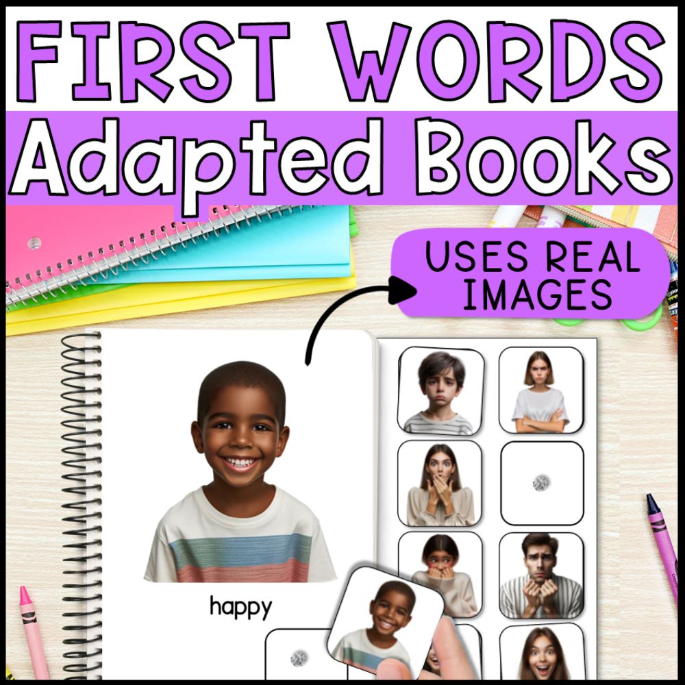 adapted books special education first words with real photos cover