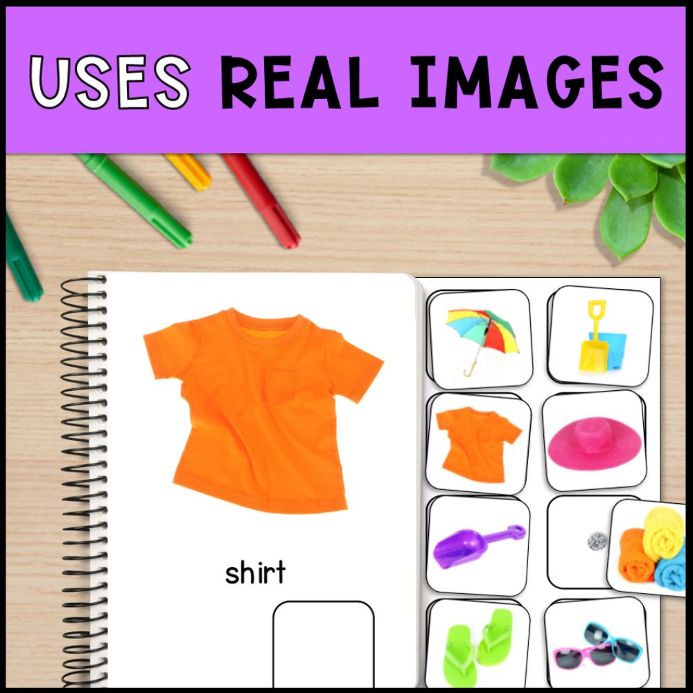 adapted books special education first words with real photos