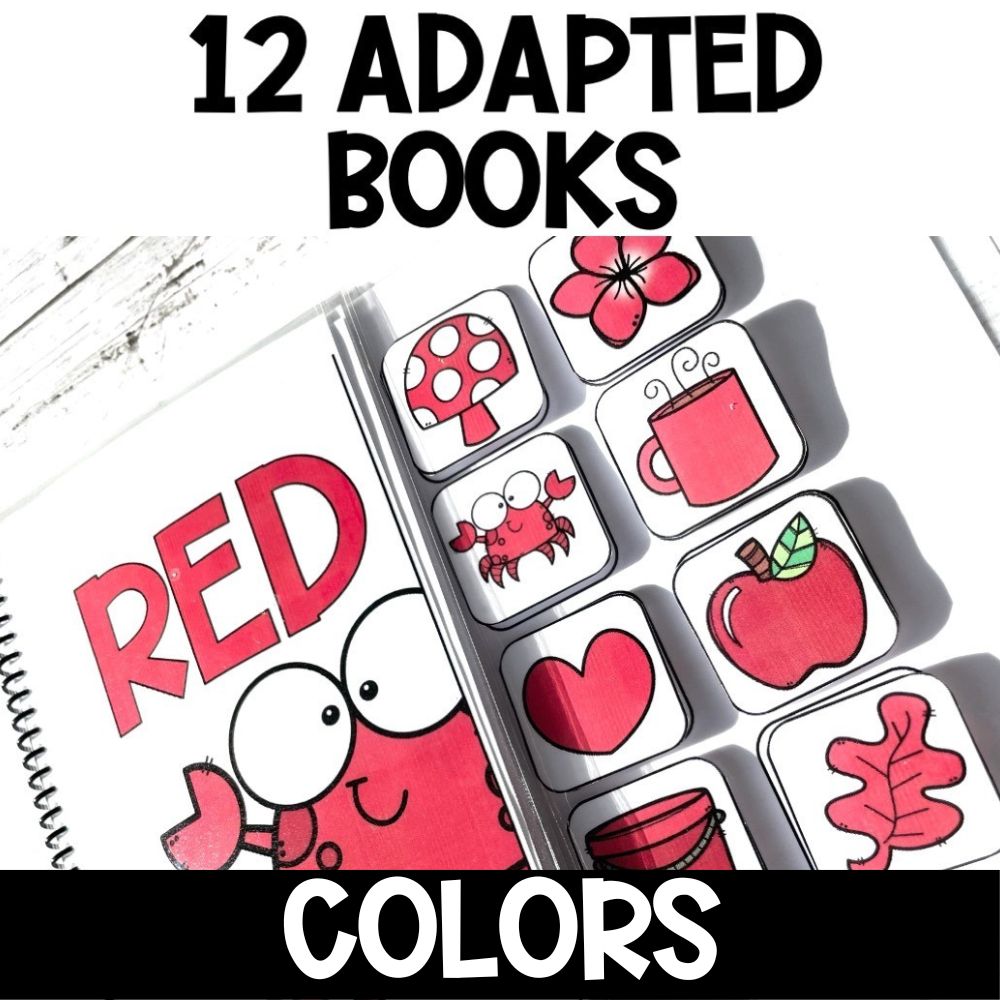 adapted books alphabet, shapes, color 12 adapted books