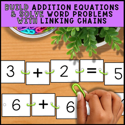 Addition Linking Chains: Fine Motor Activity - Math Centers