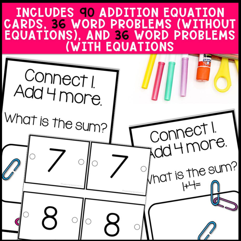 Addition Linking Chains: Fine Motor Activity - Math Centers