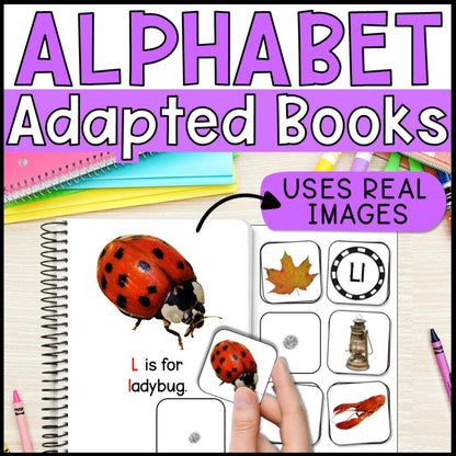 alphabet adapted books using real pictures - special education cover