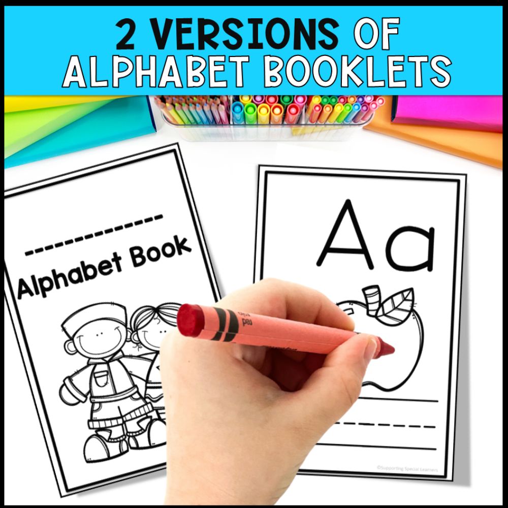alphabet essentials poster 2 versions of alphabet booklets