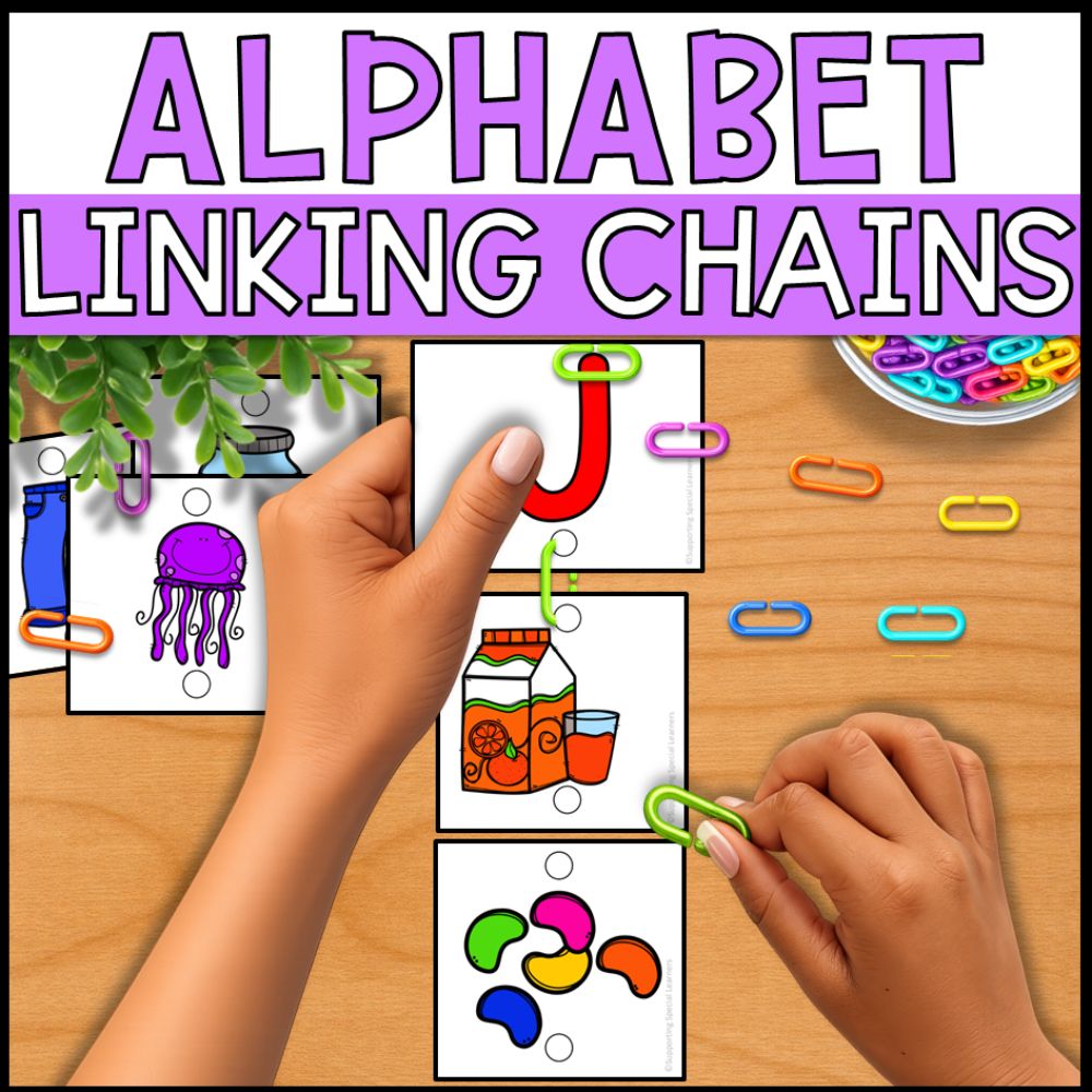 Alphabet Linking Chains: Fine Motor Activity - Literacy Center