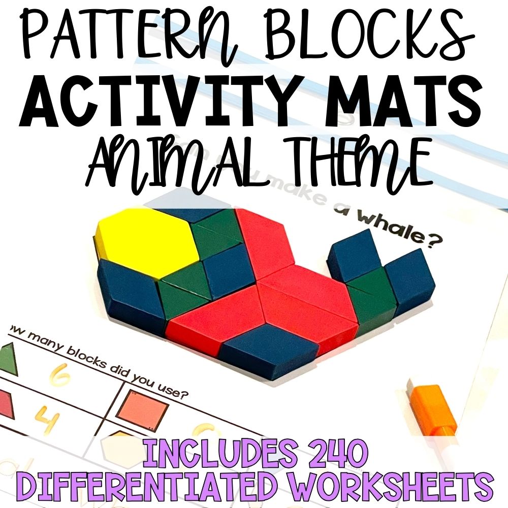 Animal Theme Pattern Block Pictures Mats: 2D Shapes & More