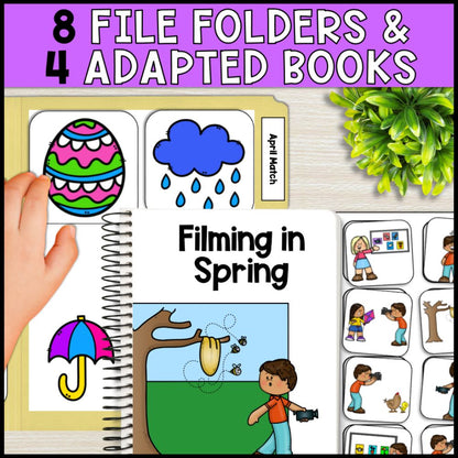 April Basic Concepts Worksheets for Special Education: ELA and Math