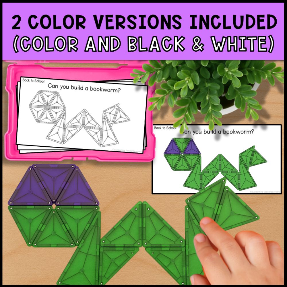 Back to School Magnetic Tiles Task Boxes for Special Education
